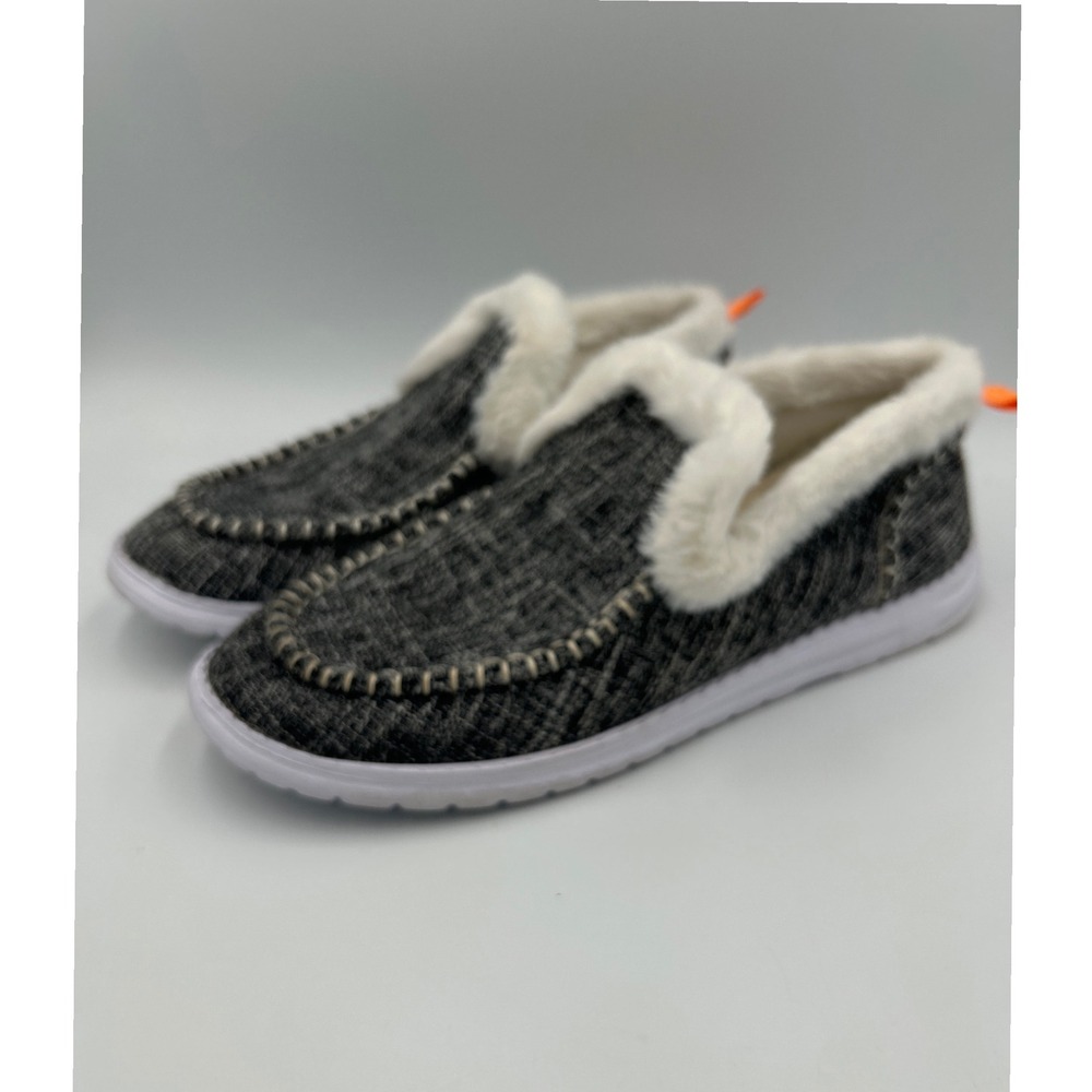Unbranded‎ Mens Grey Faux Fur Lined Slip On Loafers Moccasins Size 43 3716-103